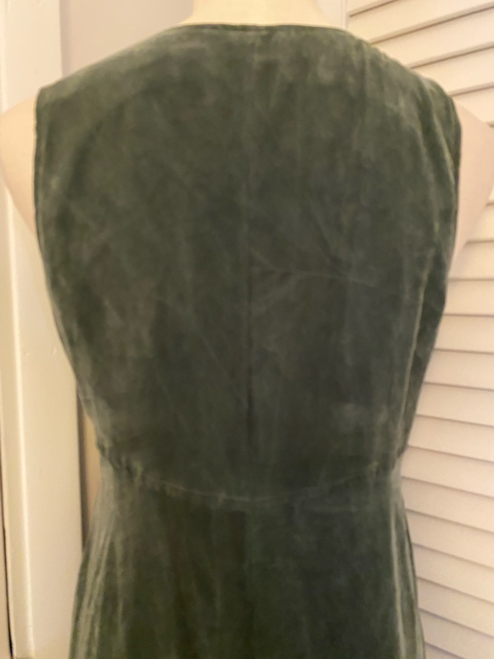 Vintage 90’s “Rabbit Rabbit Rabbit” Hunter Green Velvet Midi Dress- Size 6P - Picture 6 of 9